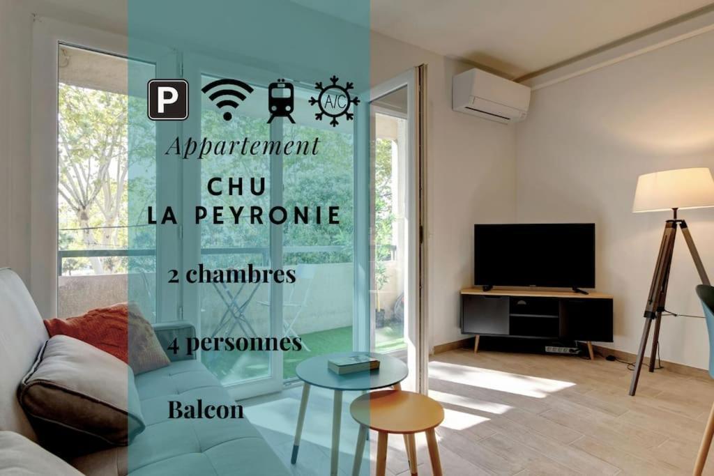 028- Chu Hopital, Appart 2Chambres, Parking, Tram Montpellier Ngoại thất bức ảnh